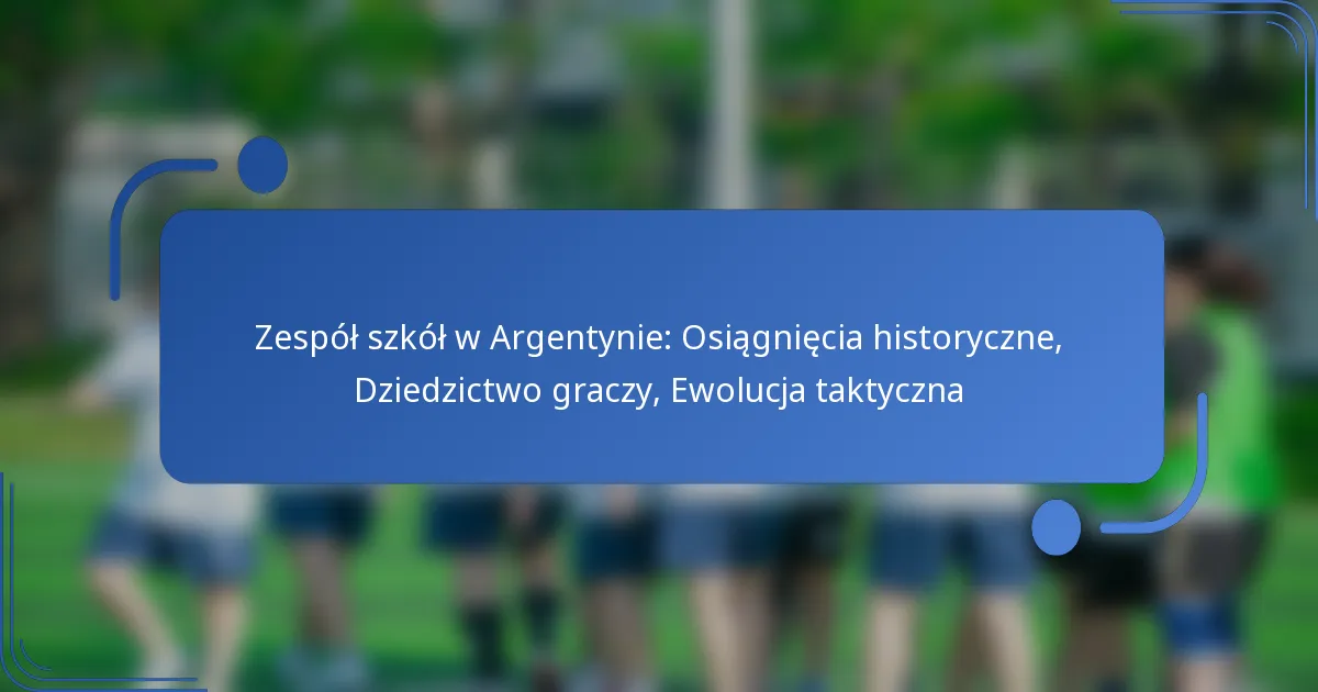 Zespół szkół w Argentynie: Osiągnięcia historyczne, Dziedzictwo graczy, Ewolucja taktyczna
