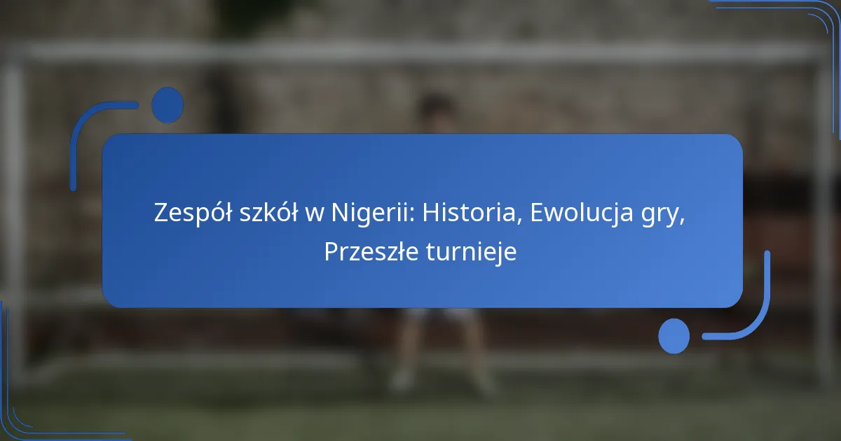 Zespół szkół w Nigerii: Historia, Ewolucja gry, Przeszłe turnieje
