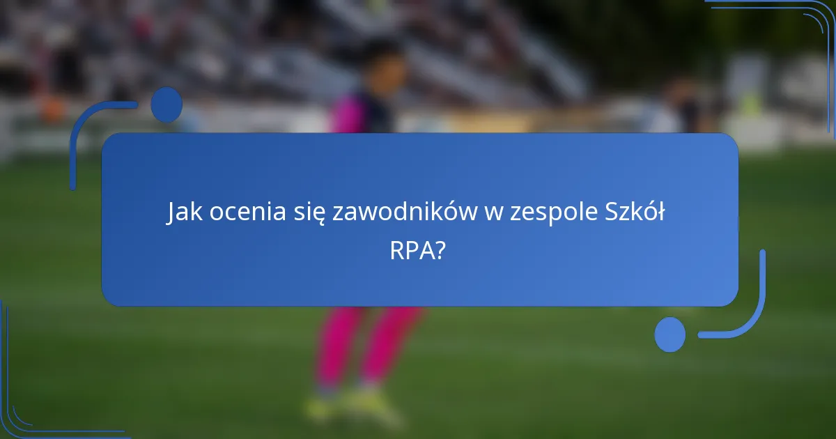 Jak ocenia się zawodników w zespole Szkół RPA?
