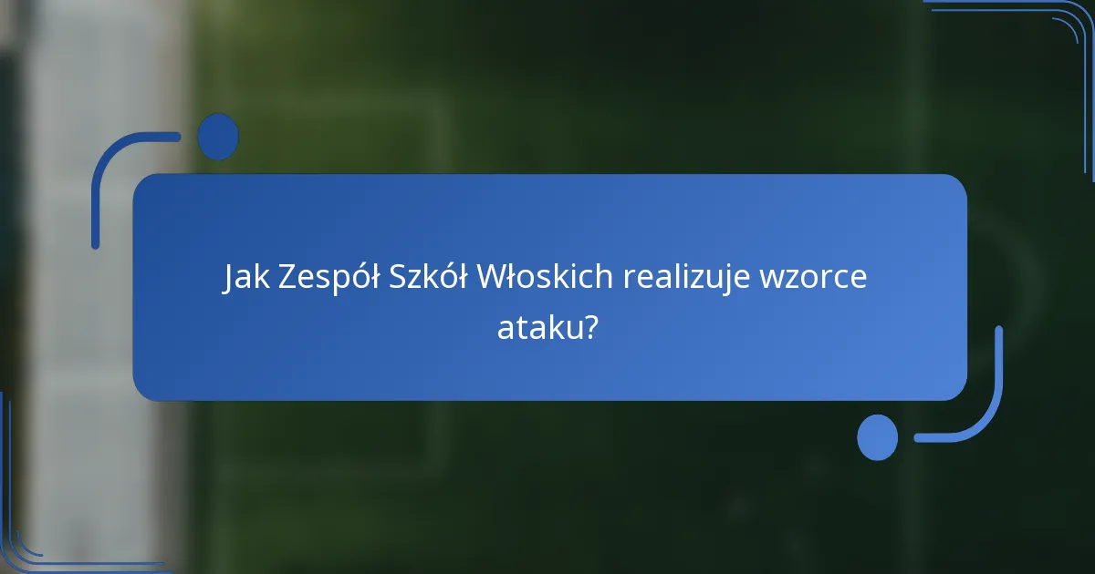 Jak Zespół Szkół Włoskich realizuje wzorce ataku?
