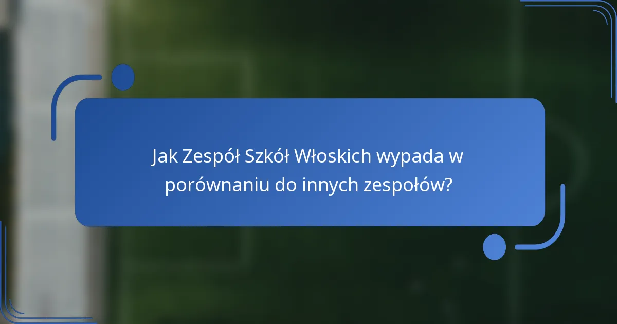 Jak Zespół Szkół Włoskich wypada w porównaniu do innych zespołów?